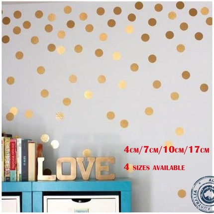 Polka Dot Gold Circle Wall Stickers – Removable Polka Dot Decals - Go2buy Australia