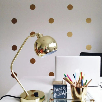 Polka Dot Gold Circle Wall Stickers – Removable Polka Dot Decals - Go2buy Australia