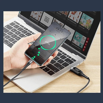 Product Title REMAX RC - 096i 2.1A USB to Lightning (iPhone) Leader Series Intelligent Digital Display Braided Fast Charging Cable - Go2buy Australia