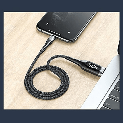 Product Title REMAX RC - 096i 2.1A USB to Lightning (iPhone) Leader Series Intelligent Digital Display Braided Fast Charging Cable - Go2buy Australia