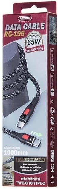 Remax Lesu 65W PD Quick Charge USB - C 1 - meter Data Cable - Durable & Fast Charging for Apple Laptops & Devices - Black (RC - 195) - Go2buy Australia