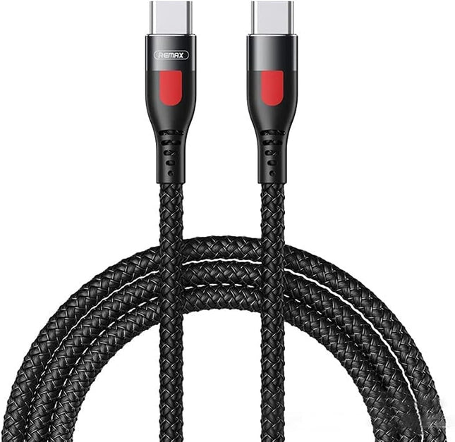 Remax Lesu 65W PD Quick Charge USB - C 1 - meter Data Cable - Durable & Fast Charging for Apple Laptops & Devices - Black (RC - 195) - Go2buy Australia