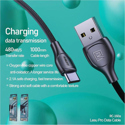 Remax RC - 160M High - Speed Micro USB Charging Cable 2.1A 480Mbps - Durable & Eco - Friendly 1M - for Smartphones, Tablets, Cameras - Go2buy Australia