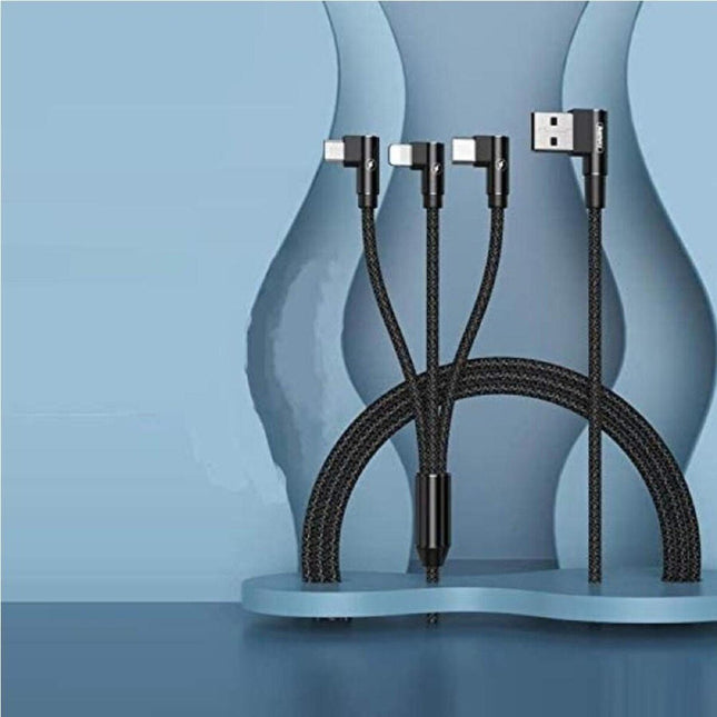 Remax RC - 167th 3 - in - 1 USB to Type - C 8 - Pin Micro USB Fast Charging Cable 1.0m - Go2buy Australia