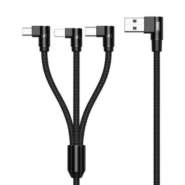 Remax RC - 167th 3 - in - 1 USB to Type - C 8 - Pin Micro USB Fast Charging Cable 1.0m - Go2buy Australia