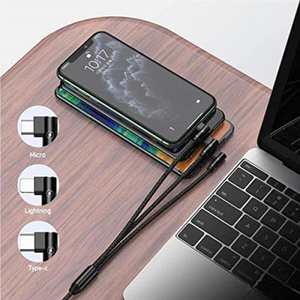 Remax RC - 167th 3 - in - 1 USB to Type - C 8 - Pin Micro USB Fast Charging Cable 1.0m - Go2buy Australia