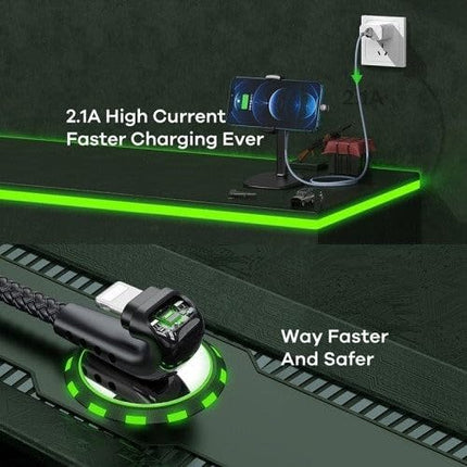 Remax RC - 177i Heymanba II 180° Elbow 8 - Pin (iPhone) Gaming Charging Cable - Silver - Go2buy Australia