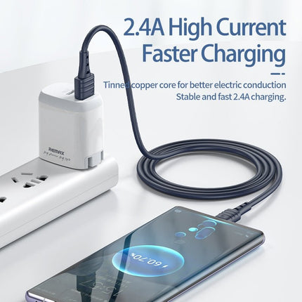 Remax RC - 179a Zeron Series 2.4A USB to Type - C (USB - C) Fast Charging Cable - Blue - Go2buy Australia