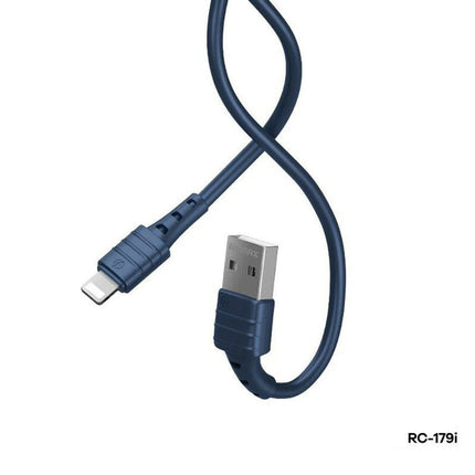 Remax RC - 179i Zeron Series USB to Lightning Fast Charging Cable - 1M - Blue - Go2buy Australia