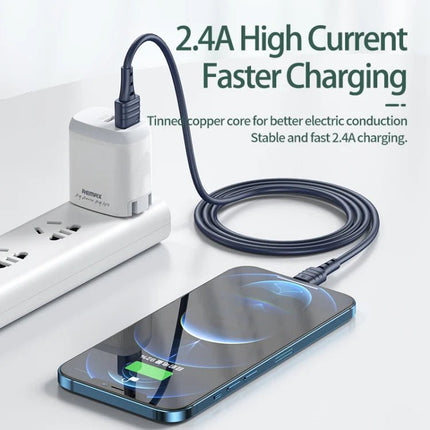 Remax RC - 179i Zeron Series USB to Lightning Fast Charging Cable - 1M - Blue - Go2buy Australia