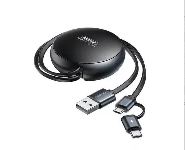 Remax RC - 182a Creation Series 2 - in - 1 Retractable Type - C and Micro USB Charging Cable - 2A - Go2buy Australia