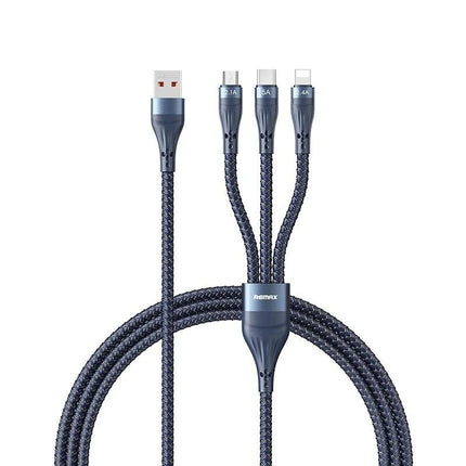 Remax RC - 199th 3 - in - 1 5A USB to Type - C 8 - Pin Micro USB 40W Fast Charging Cable 1.2m - Go2buy Australia