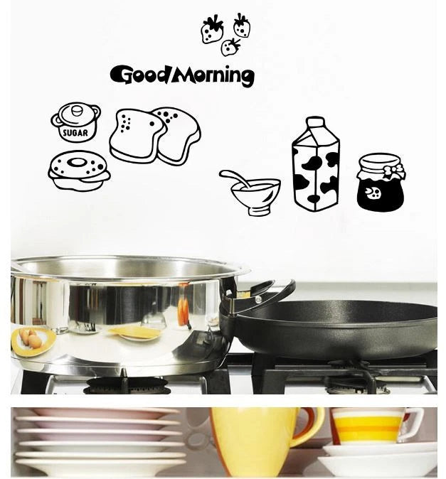 Good Morning Breakfast Removable Wall Sticker – Kitchen Wall Decal