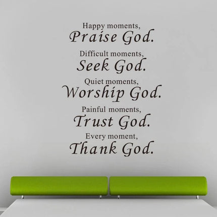 Christian Faith Wall Sticker – Praise, Worship, Trust & Thank God