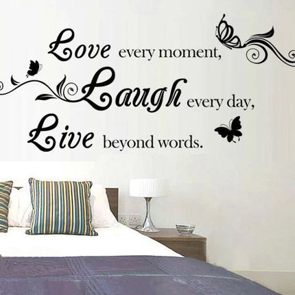 Inspirational Quote Wall Sticker with Butterfly Design