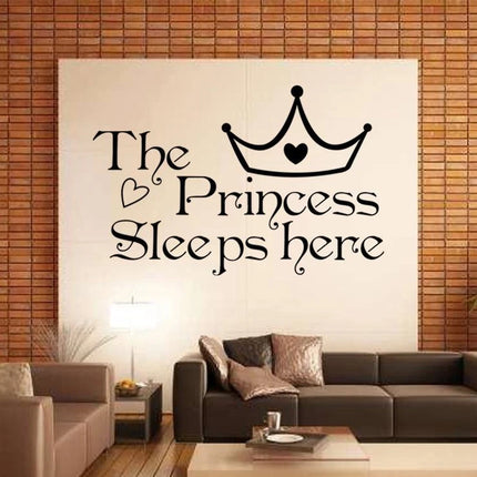 The Princess Sleeps Here Girls Bedroom Wall Sticker