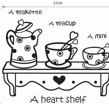 Teapot & Teacup Removable Wall Sticker – Kitchen Wall Decal