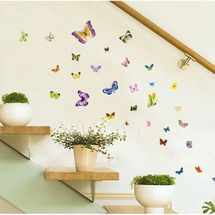 50pcs Colourful Butterfly Wall Stickers for Bedroom & Kids Room