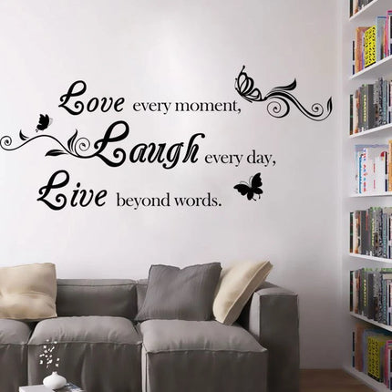 Inspirational Quote Wall Sticker with Butterfly Design