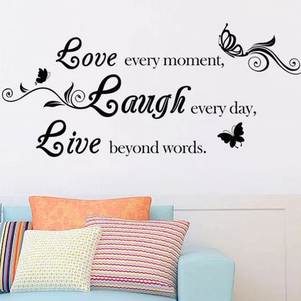 Inspirational Quote Wall Sticker with Butterfly Design