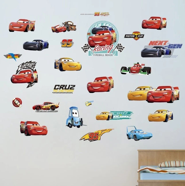 Racing Car Removable Wall Sticker – Kids Room Cartoon Car Decal