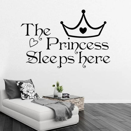 The Princess Sleeps Here Girls Bedroom Wall Sticker