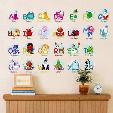 A-Z Alphabet Animal Learning Wall Sticker for Kids Room