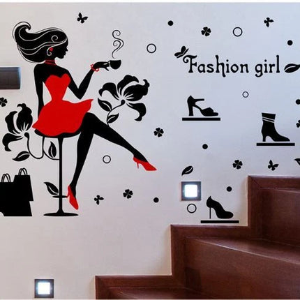 Fashion Girl Beauty Wall Decal for Bedroom & Dressing Room
