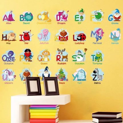 A-Z Alphabet Animal Learning Wall Sticker for Kids Room