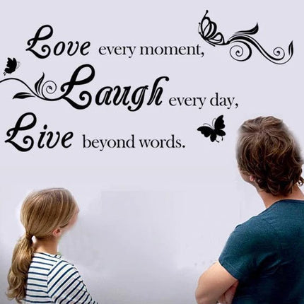 Inspirational Quote Wall Sticker with Butterfly Design