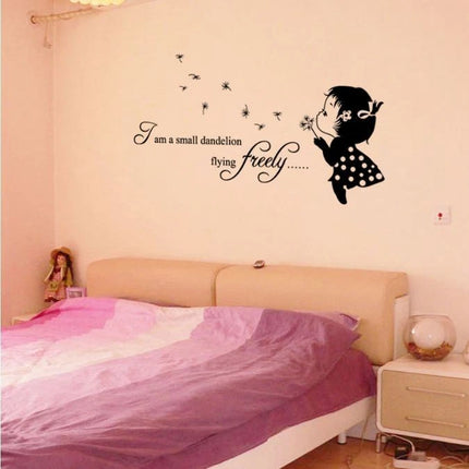 Dandelion Girl Removable Wall Sticker – Kids Room Wall Decal