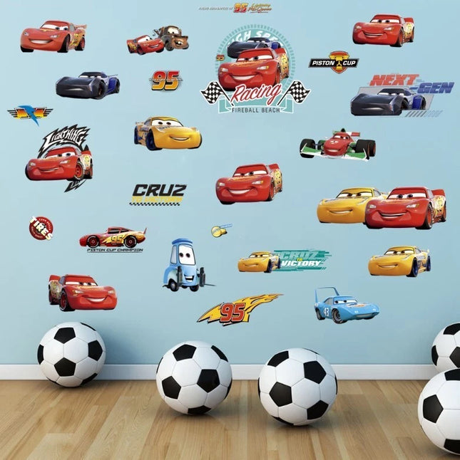 Racing Car Removable Wall Sticker – Kids Room Cartoon Car Decal