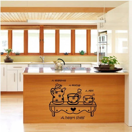 Teapot & Teacup Removable Wall Sticker – Kitchen Wall Decal