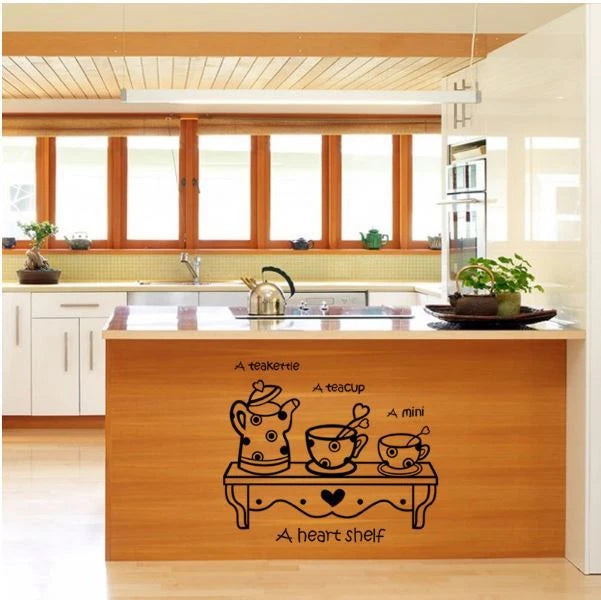 Teapot & Teacup Removable Wall Sticker – Kitchen Wall Decal