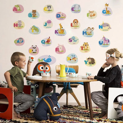 Alphabet Animal Wall Sticker for Kids Room