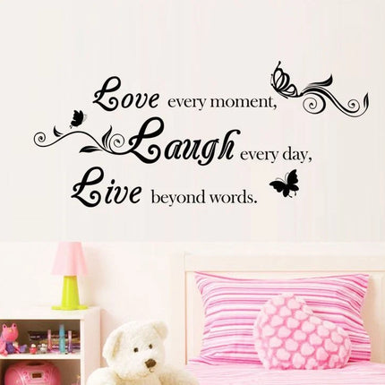 Inspirational Quote Wall Sticker with Butterfly Design