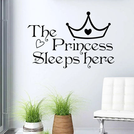 The Princess Sleeps Here Girls Bedroom Wall Sticker