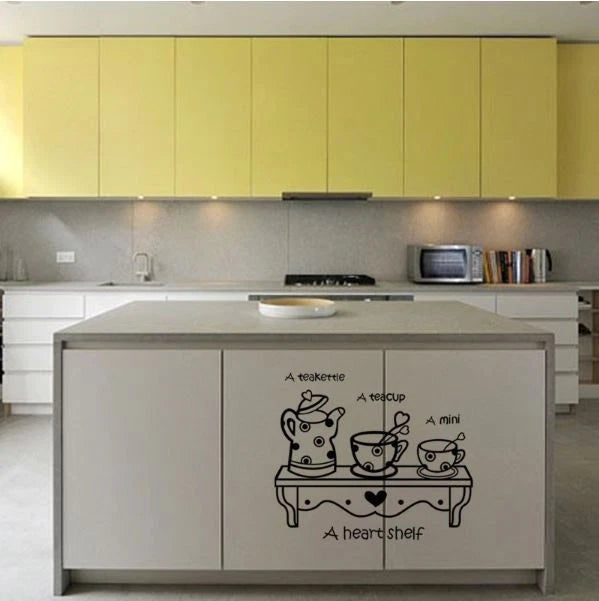 Teapot & Teacup Removable Wall Sticker – Kitchen Wall Decal