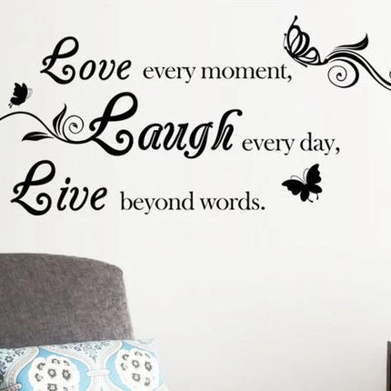 Inspirational Quote Wall Sticker with Butterfly Design