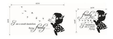 Dandelion Girl Removable Wall Sticker – Kids Room Wall Decal