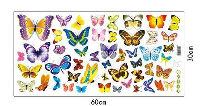50pcs Colourful Butterfly Wall Stickers for Bedroom & Kids Room
