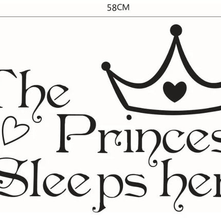 The Princess Sleeps Here Girls Bedroom Wall Sticker