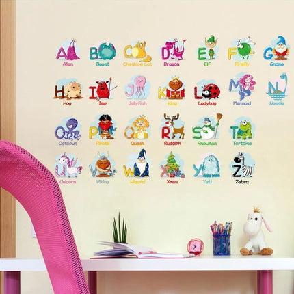 A-Z Alphabet Animal Learning Wall Sticker for Kids Room
