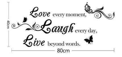 Inspirational Quote Wall Sticker with Butterfly Design