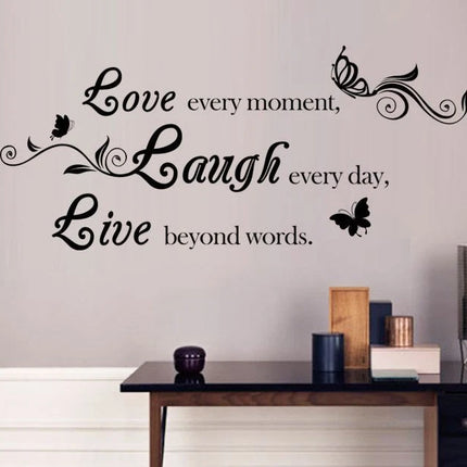 Inspirational Quote Wall Sticker with Butterfly Design