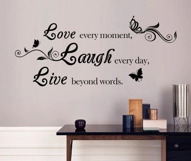 Inspirational Quote Wall Sticker with Butterfly Design
