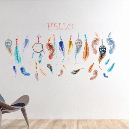 Colourful Feather Removable Wall Sticker – Hello Wall Decal
