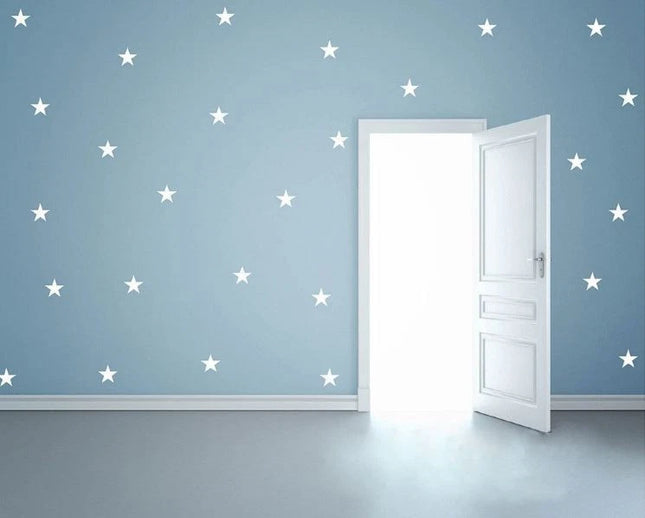 White Star Wall Stickers 30pcs – Removable Kids Room Star Decals
