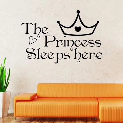 The Princess Sleeps Here Girls Bedroom Wall Sticker
