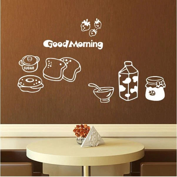 Good Morning Breakfast Removable Wall Sticker – Kitchen Wall Decal